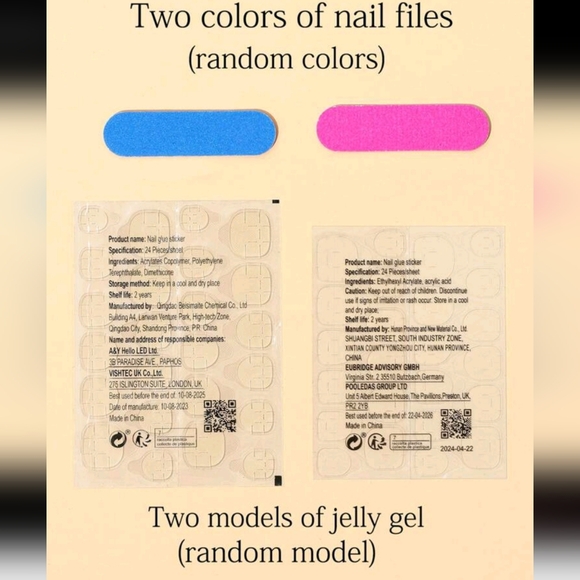 Beautiful Nail Black French Tip Square Manicure Press On Nails Kit - Picture 5 of 11